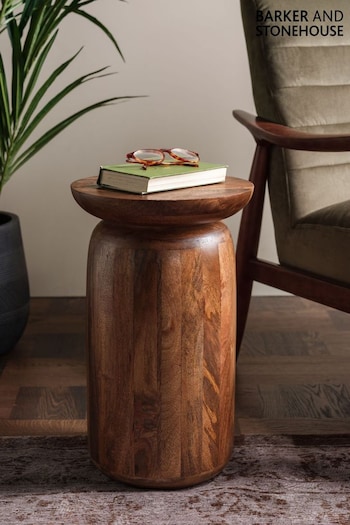 Barker and Stonehouse Dark Brown Pandora 30cm Mango Wood Side Table (Q93730) | £195