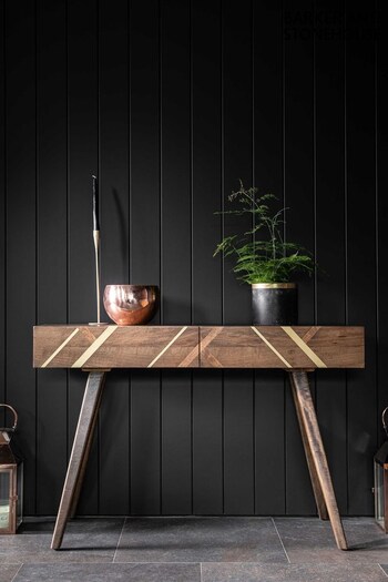 Barker and Stonehouse Brown Sondra Solid Mango Wood Console Table (Q93732) | £325