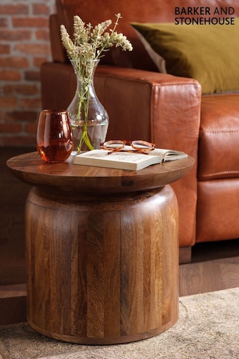Barker and Stonehouse Dark Brown Pandora 46cm Mango Wood Side Table (Q93745) | £175
