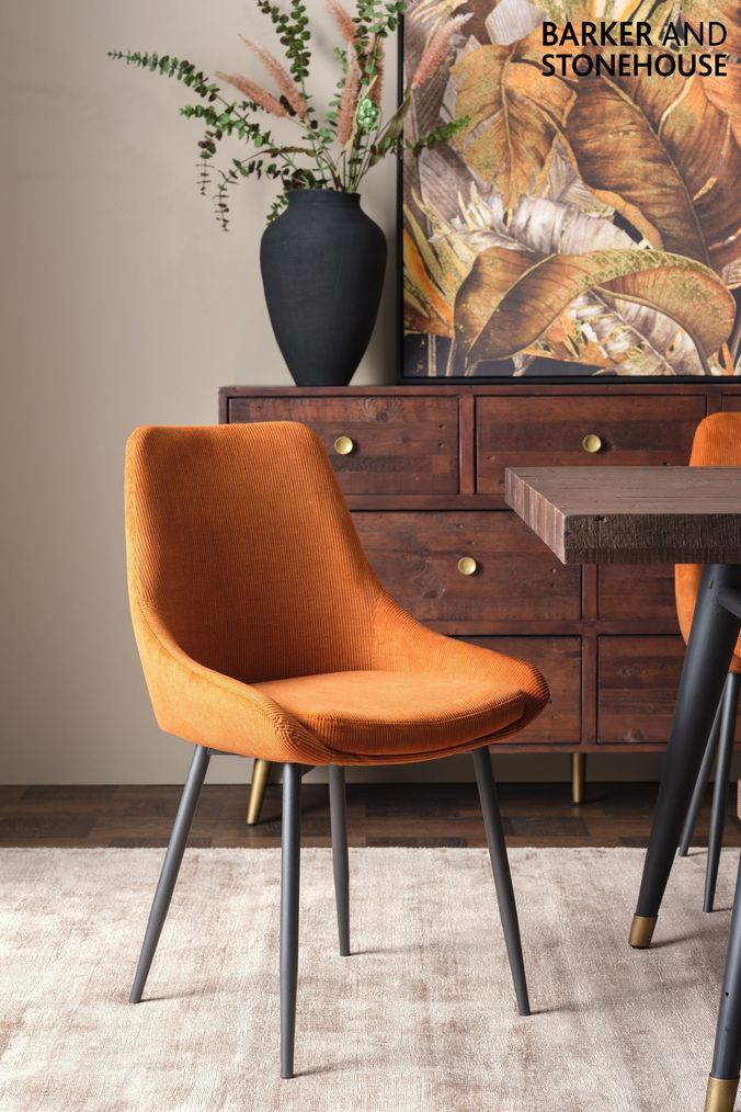 Burnt orange cheap dining chairs