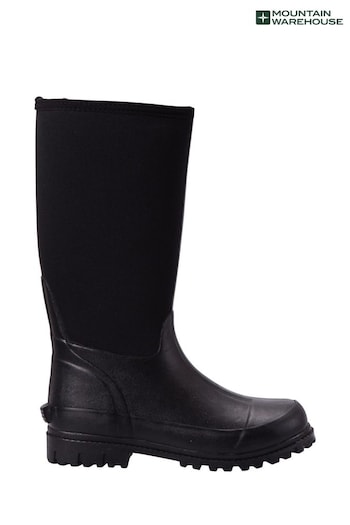 Mountain Warehouse Black Mucker Womens Water Resistant Neoprene Long Boots (Q93752) | £80
