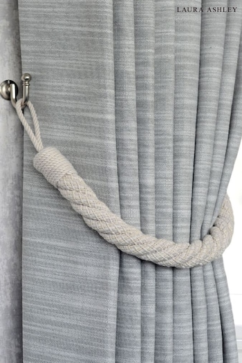Laura Ashley Dove Grey Set of Two Felton Rope Tie Backs (Q93756) | £40