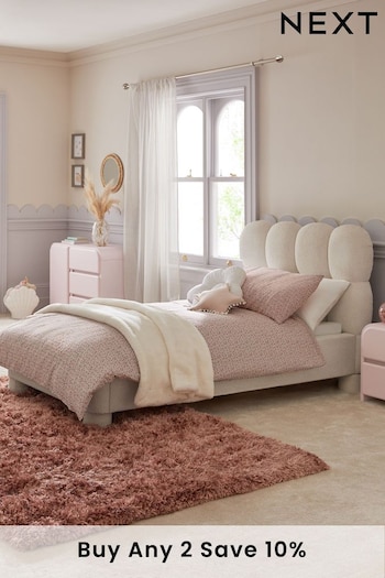 Casual Boucle Natural Oyster Bubble Upholstered Bed Frame (Q93849) | £635
