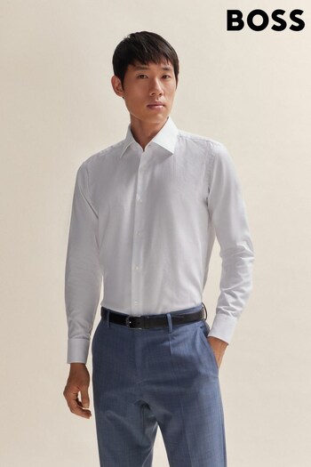 BOSS White Regular-Fit Shirt in Easy-Iron Oxford Stretch Cotton (Q93862) | £99