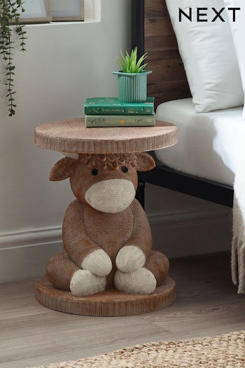 Brown Hamish The Highland Cow Kids Bedside Table (Q93915) | £130