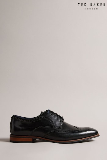 Ted Baker Markuse Brogue Derby Formal Black Shoes (Q94027) | £110