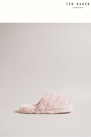 Ted Baker Pink Faux Fur Mule Slippers (Q94056) | £45