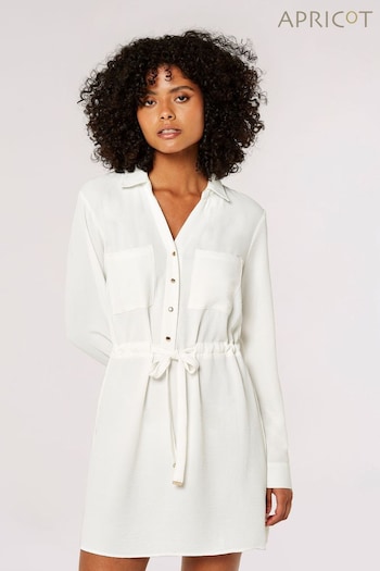 Apricot White Tie Through Tunic Shirt (Q94075) | £30