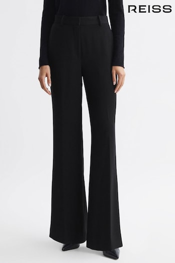 Reiss Black Margeaux Wide Leg Suit Trousers (Q94239) | £150