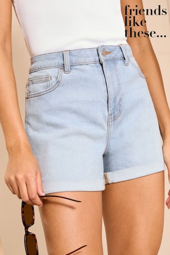 Friends Like These Blue Summer Denim Boyfriend Shorts (Q94264) | £28
