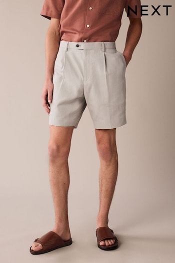 Light Grey Linen Shorts (Q94289) | £35
