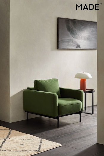 MADE.COM Matt Velvet Grass Green Jarrod Chair Armchair (Q94405) | £799