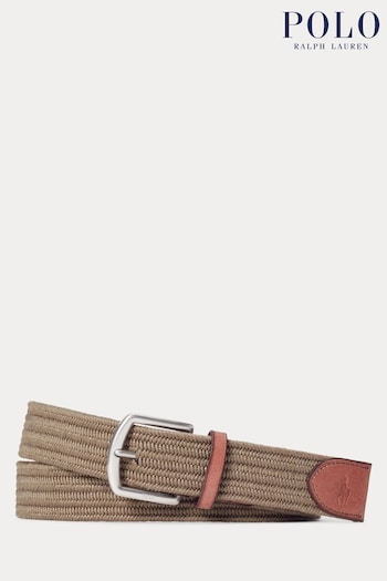clothing women footwear-accessories men polo-shirts Watches Leather-Trim Braided Belt (Q94446) | £75