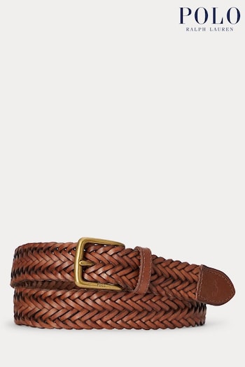 clothing women footwear-accessories men polo-shirts Watches Braided Leather Belt (Q94449) | £85