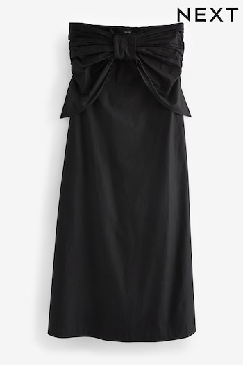 Black Bow Bandeau Midi midi Dress (Q94563) | £42