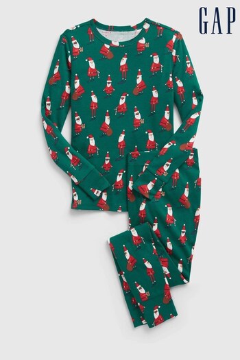 Gap Green Organic Cotton Santa Pyjama Set (Q94600) | £20