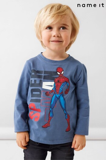 Name It Blue Spiderman Long Sleeve Printed T-Shirt (Q94607) | £16