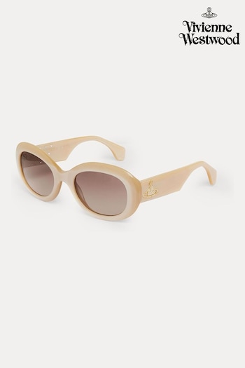 Vivienne Westwood Cream Sunglasses LINE (Q94615) | £185