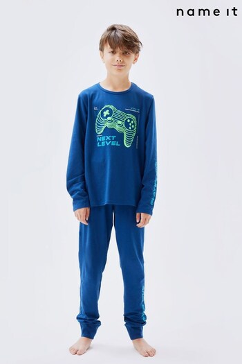 Name It Blue Long Sleeve Printed Pyjama Set (Q94646) | £19