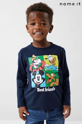 Name It Blue Disney Mickey Mouse Long Sleeve Printed T-Shirt (Q94659) | £16