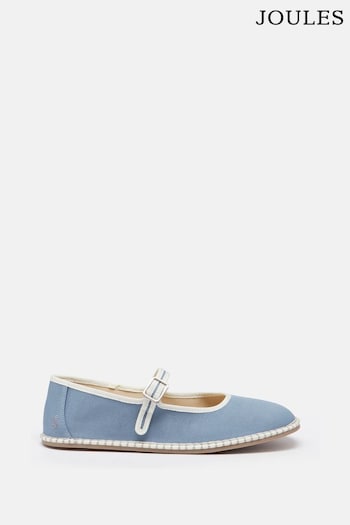 Joules Maddison Light Blue Canvas Mary Jane Shoes (Q94664) | £39.95