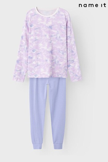 Name It Purple Long Sleeve Printed Pyjama Set (Q94668) | £19