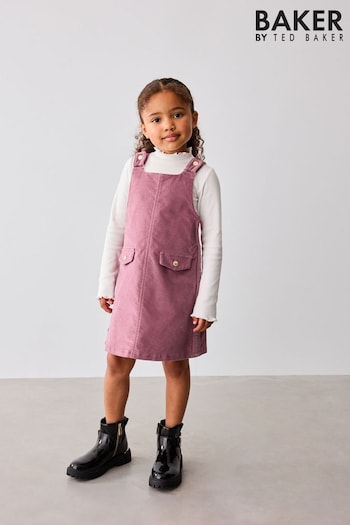 Baker by Ted Baker Pink High Neck Top and Pinafore Dress Set (Q94692) | £40 - £47