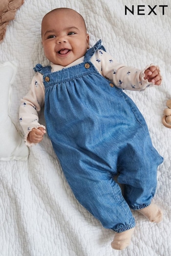 Denim Baby Dungaree and Long Sleeve Bodysuit Set (0mths-2yrs) (Q94781) | £18 - £20