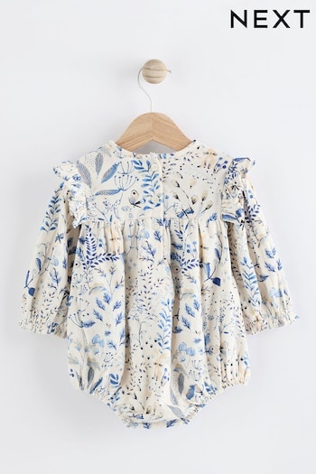 Blue Floral Baby Bloomer Romper with Tights (0mths-3yrs) (Q94801) | £18 - £20