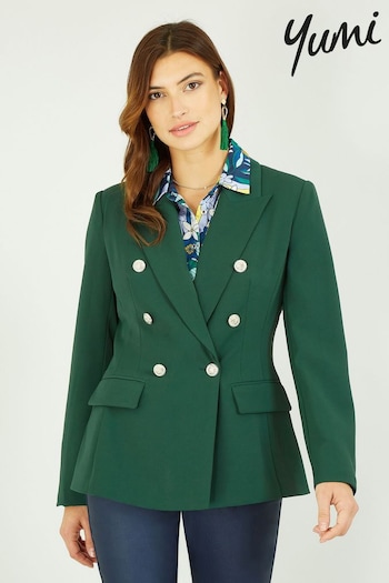 Yumi Green Blazer With Button Detail (Q94862) | £55