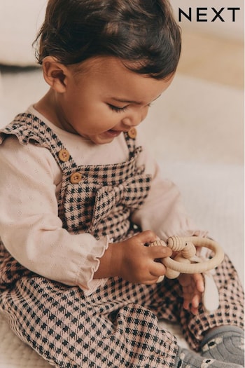 Pink Check 100% Cotton Dunagree and Bodysuit Set (0mths-2yrs) (Q94868) | £20 - £22