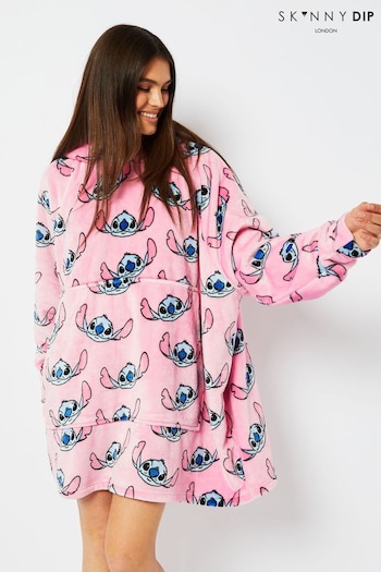Skinnydip Pink Disney Stitch Blanket Hoodie (Q94969) | £36