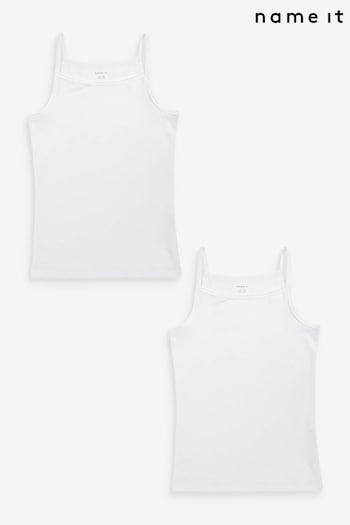 Name It White Organic Cotton Vest 2 Pack (Q95137) | £10