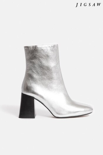Jigsaw Silver Fulham Ankle Boots (Q95251) | £195