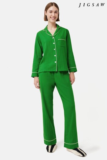 Jigsaw Green Lightweight Herringbone Pyjamas (Q95267) | £75