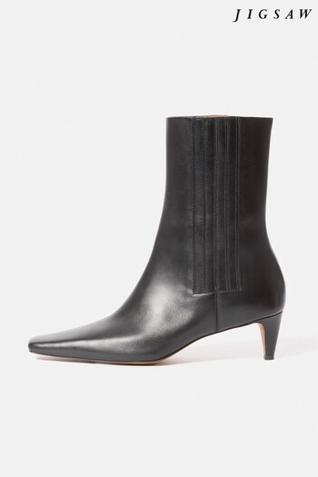 Jigsaw Valerie Heeled Black Ankle Boots (Q95294) | £185