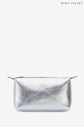 Mint Velvet Silver Silver Large Washbag (Q95305) | £45