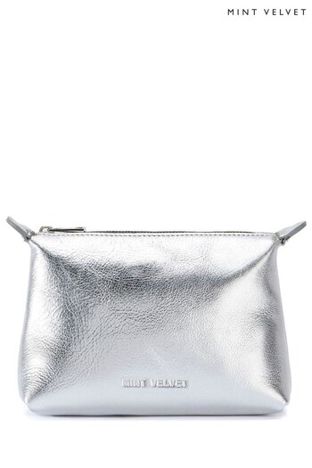 Mint Velvet Silver Silver Makeup Cosmetic Bag (Q95338) | £25