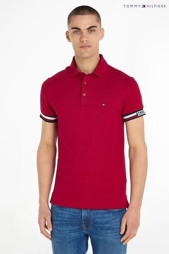 Tommy Hilfiger Red Monotype Slim Fit Polo Top (Q95380) | £90