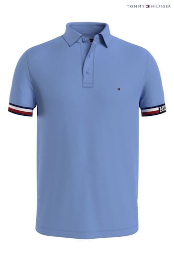 Tommy Hilfiger Blue Monotype Slim Fit Polo Top (Q95381) | £90