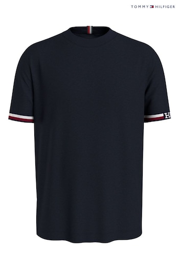 Tommy detail Hilfiger Blue Monotype T-Shirt (Q95382) | £65