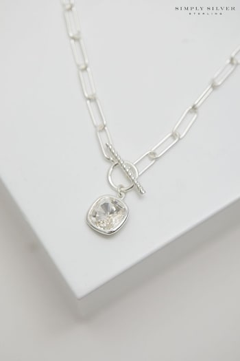 Simply Silver Sterling Silver 925 Cubic Zirconia Pendant Necklace (Q95562) | £65