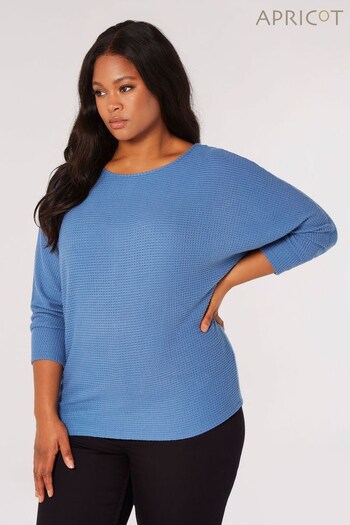 Apricot Blue Soft Textured Batwing Top (Q95568) | £30
