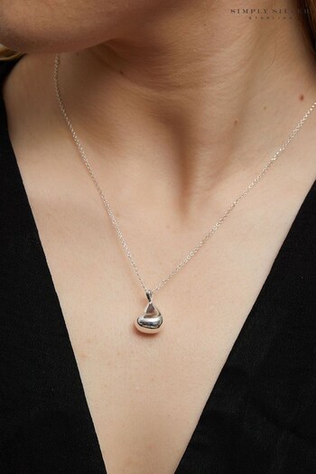 Simply Silver Sterling Silver Tone 925 Teardrop Pendant Necklace (Q95579) | £35