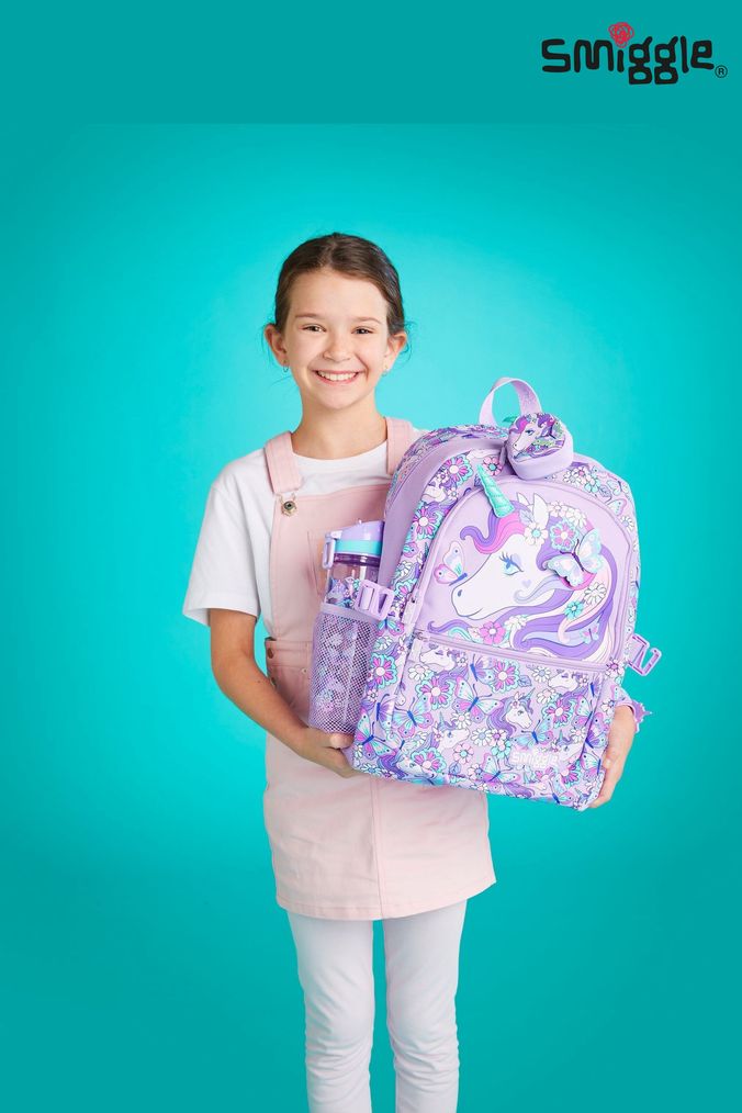 Buy Smiggle Seek Reflective Access School Backpack for Girls & Boys with  Laptop Compartment | Heart Print Online at desertcartINDIA