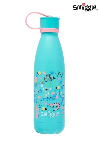 Smiggle Blue Hi There Wonder Insulated Steel Drink Bottle with Strap 500Ml (Q95677) | £16