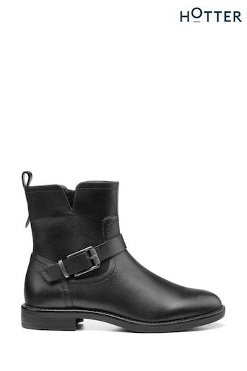 Hotter Black Delta Zip Fastening Regular Fit Boots (Q95690) | £109