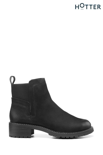 Hotter Black Bree Slip-On Regular Fit Boots (Q95695) | £119