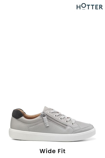 Hotter Grey Chase II Lace-Up/Zip Wide Fit Trainers (Q95704) | £89