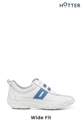 Hotter White Blue Leanne II Lace-Up Wide Fit Shoes (Q95718) | £89